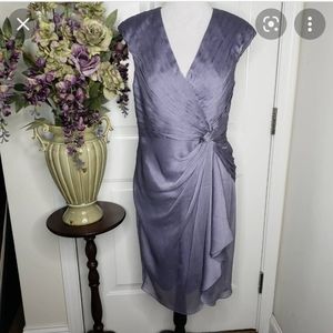 Adrianna Papell Evening sz 14 lavender chiffon dress mother of bride wedding